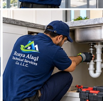 Plumbing technician repairing under-sink pipework